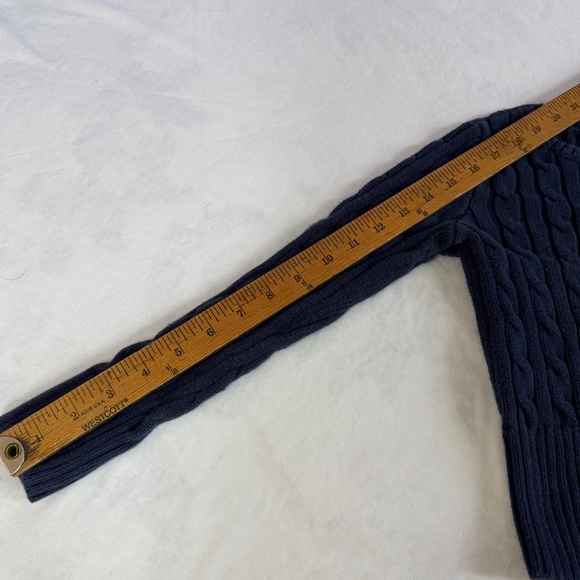 Ralph Lauren girls navy blue cable knit sweater pink pony fits XS or 2T 3T - Picture 7 of 7